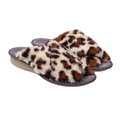 картинка Обувь ортопедическая малосложная Туфли домашние LM-810.047 мех леопард от интернет-магазина Ортимед